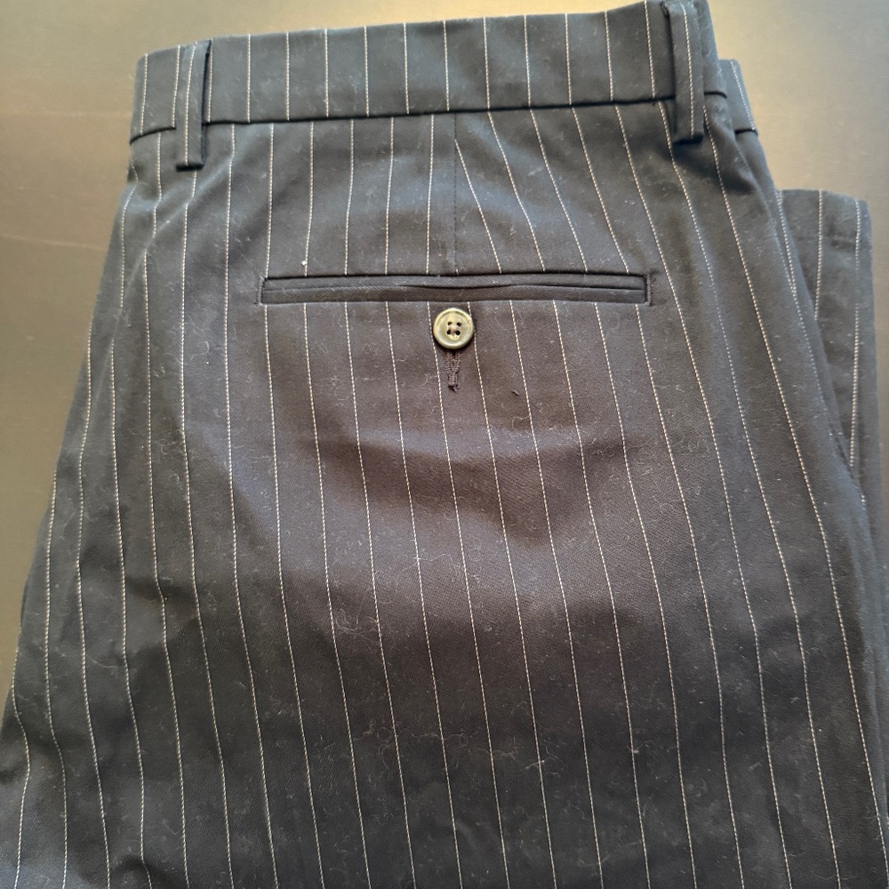 Dark Navy Pinstripe Mens Pants